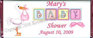 Baby Shower Girl Candy Wrapper  1- Front
