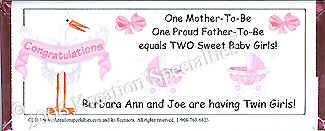 win Girls- "Two-Peas-In-A Pod" Chocolate  Bar Favor - Back