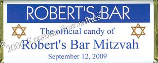 Bar Mitzvah-4 Chocolate Wrapper Front