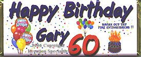 Happy Birthday 60 Candy Wrapper sample