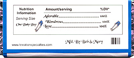 Baby Shower candy wrapper sample 1 back.
