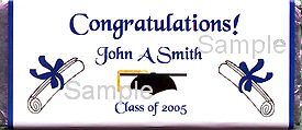 Congratulations Class 2005 candy wrapper sample 1 front.