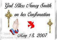 Confirmation Kit Kat sample candy wrapper