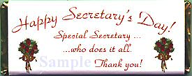 Secretary's Day candy wrapper 1
