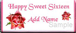 Sweet 16 candy wrapper sample 1 front.