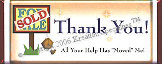 Thank You  we moved Candy Wrapper sample