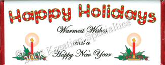 Happy Holidays Candy Wrapper 7 - Front