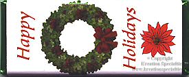 Happy Holiday Wreath Candy Wrapper