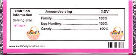 Easter candy wrapper sample 1 back.
