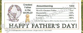 World's Greatest Father Candy Bar Wrapper Back