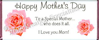 Special Mom Candy Bar Wrapper 9  Front