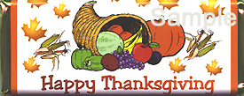 Happy Thanksgiving candy wrapper sample 1