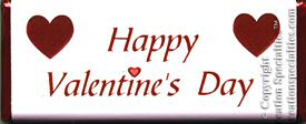 Happy Valentine's Day chocolate bar wrapper sample.