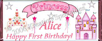 Princess First Birthday Candy Wrapper   -Front