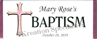 Baptism Girl Pink Cross -1 Front