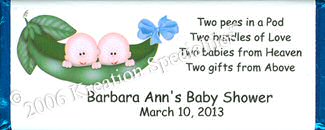 Twin Boys- "Two-Peas-In-A Pod" Candy Bar Wrapper - Front