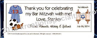 Bar Mitzvah - Soccer Wrapper-1 Blue Foil Back