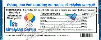 irst Birthday "Boy"  Wrapper -2- Back