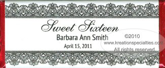 Sweet 16 Damask Candy Wrapper-5  - Front