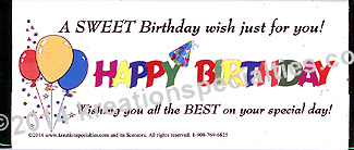 Birthday "Balloons" Chocolate Bar Wrapper 1-Back