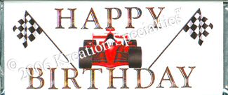 Birthday -Race Car- Candy Wrapper Front