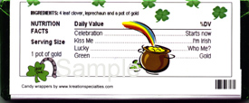 St. Patrick's Day Candy Bar Wrapper -2  Back