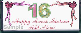 16th Birthday Candy Bar Wrapper 6    -Front