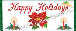 Happy Holidays Candy Bar Wrapper 8  Front