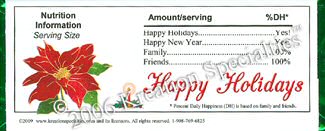 Happy Holidays Candy Bar Wrapper 8   Back