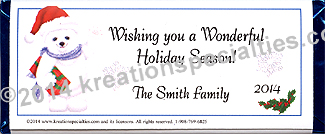 Happy Holidays Polar Bear Candy bar -2 -Back