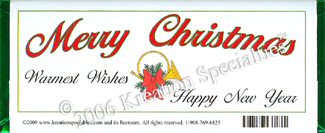Christmas French Horn Candy Bar Wrapper 4 Back