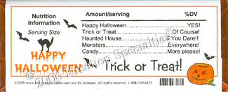 Trick or Treat Candy Bar Wrapper - 2 Back