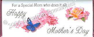 Mother's Day -10 Butterfly- Pink Foil -  Front