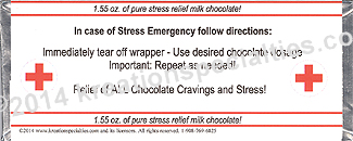 Stress Relief Chocolate Bar Wrapper Back