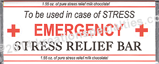 Emergency Stress Relief Chocolate Bar Wrapper Front